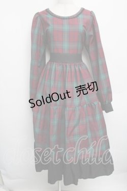 画像1: marcHenTica by Hiroko Tokumine / チェックワンピース  赤ｘグリーン S-25-12-15-065-LO-OP-AS-ZS