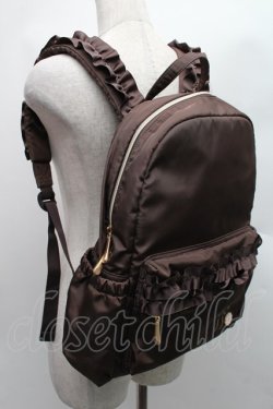 画像1: m petit by misako / ナイロンフリルリュック  ブラウン S-25-12-15-008-LO-BG-HR-ZS