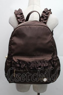 画像2: m petit by misako / ナイロンフリルリュック  ブラウン S-25-12-15-008-LO-BG-HR-ZS