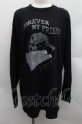 Candy Stripper / FOREVER MY FRIENDS L/S Tシャツ  黒 S-25-12-15-012-PU-TS-AS-ZS