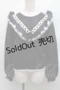 axes femme kawaii / フェザーニットPO  黒 S-25-12-15-014-AX-TO-HR-ZS