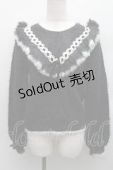 axes femme kawaii / フェザーニットPO  黒 S-25-12-15-014-AX-TO-HR-ZS
