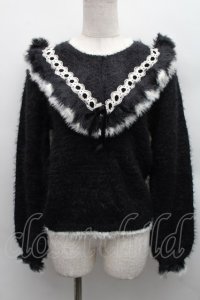 axes femme kawaii / フェザーニットPO  黒 S-25-12-15-014-AX-TO-HR-ZS