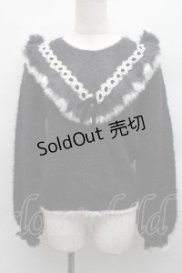 axes femme kawaii / フェザーニットPO  黒 S-25-12-15-014-AX-TO-HR-ZS