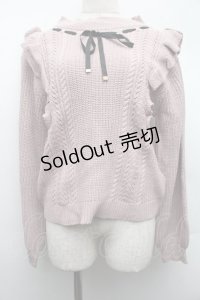 axes femme / 肩フリルニット  ピンク S-25-12-15-023-AX-TO-HR-ZS