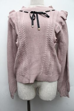 画像1: axes femme / 肩フリルニット  ピンク S-25-12-15-023-AX-TO-HR-ZS