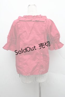 画像2: Chalmiere / スクエア開きコットンブラウス  赤 S-25-12-15-025-AX-BL-AS-ZS