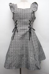 Amavel / ダブルスピンドルツイードジャンパースカート  黒 S-25-12-15-027-CA-OP-HR-ZS