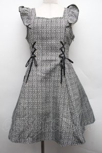 Amavel / ダブルスピンドルツイードジャンパースカート  黒 S-25-12-15-027-CA-OP-HR-ZS