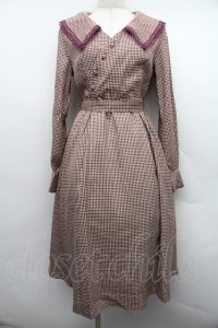 axes femme POETIQUE / ヴィンテージデザインワンピース  ブラウン S-25-12-15-029-AX-OP-HR-ZS