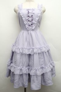 axes femme kawaii / プチリボンジャンパースカート M ラベンダー S-25-12-15-033-AX-OP-AS-ZS