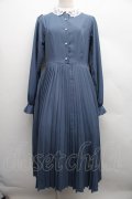 m petit by misako / AM*レースエリプリーツワンピース L 紺 S-25-12-15-035-LO-OP-AS-ZS