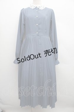 画像1: m petit by misako / AM*レースエリプリーツワンピース L 紺 S-25-12-15-035-LO-OP-AS-ZS