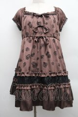 axes femme / フロッキーワンピース  ブラウン S-25-12-15-036-AX-OP-AS-ZS