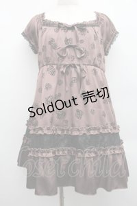 axes femme / フロッキーワンピース  ブラウン S-25-12-15-036-AX-OP-AS-ZS