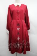 axes femme / トランプ刺繍ワンピース  赤 S-25-12-15-038-AX-OP-HR-ZS