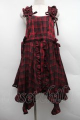 Candy Stripper / FRILL CHECK MINI ワンピース  赤 S-25-12-15-039-PU-PA-AS-ZS