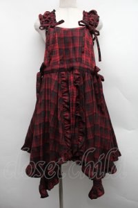 Candy Stripper / FRILL CHECK MINI ワンピース  赤 S-25-12-15-039-PU-PA-AS-ZS