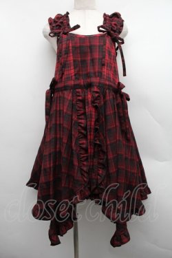 画像1: Candy Stripper / FRILL CHECK MINI ワンピース  赤 S-25-12-15-039-PU-PA-AS-ZS