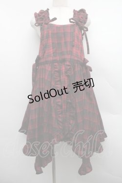 画像1: Candy Stripper / FRILL CHECK MINI ワンピース  赤 S-25-12-15-039-PU-PA-AS-ZS