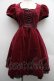 画像1: BPN / 裾レース別珍半袖ワンピース  ワイン S-25-12-15-040-GO-OP-HR-ZS (1)