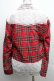 画像2: GOTH / ファー切替タータンチェックブルゾン  赤 S-25-12-15-043-GO-CO-HR-ZS (2)