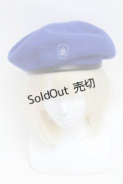 画像2: Moi-meme-Moitie / 棺ロゴ刺繍ベレー帽  青 S-25-12-16-004-MO-AC-AS-ZS