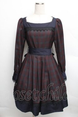 画像1: Sheglit / Janeタックワンピース  ワインｘ紺 S-25-12-16-033-EL-OP-AS-ZS