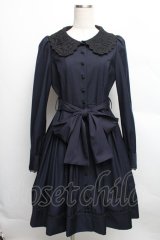 Sheglit / Margueriteタックワンピース  紺 S-25-12-16-034-EL-OP-AS-ZS