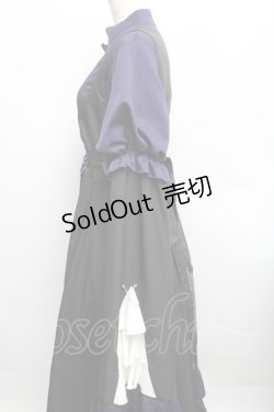 画像4: IRO+IRO / たっぷりフリルのキョンシーワンピース L-LL ネイビー S-25-12-16-035-LO-OP-SZ-ZS