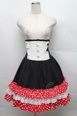 ATELIER PIERROT / コルセットスカート・ミニーマウス  黒ｘ赤 S-25-12-16-040-EL-SK-AS-ZS