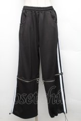 LISTEN FLAVOR / ジャージパンツ  黒ｘ白 S-25-12-16-047-PU-PA-AS-ZS