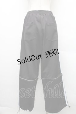 画像2: 【SALE】LISTEN FLAVOR / ジャージパンツ  黒ｘ白 S-25-12-16-047-PU-PA-AS-ZT520