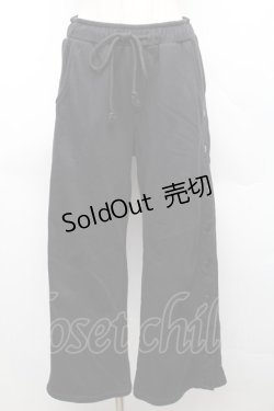画像1: KRY CLOTHING / 刺繍サイドボタンスウェットパンツ  黒 S-25-12-16-048-EL-PA-HR-ZS