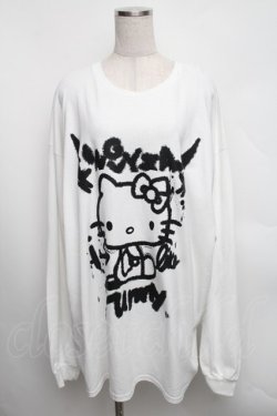 画像1: KINGLYMASK / ハローキティ × KINGLYMASKコラボＴシャツ  白 S-25-12-16-007-PU-TO-AS-ZT521
