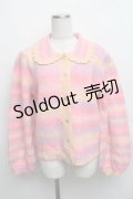 Candy Stripper / FRILL COLLAR ニットカーディガン 2 ピンク S-25-12-16-011-PU-TS-HR-ZS