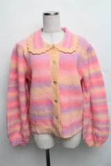 Candy Stripper / FRILL COLLAR ニットカーディガン 2 ピンク S-25-12-16-011-PU-TS-HR-ZS