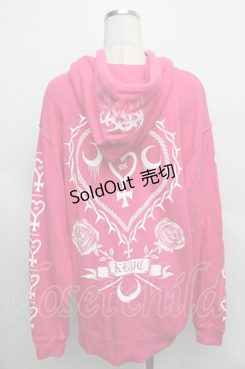 画像2: 【SALE】KRY CLOTHING / 「SENNOU」ジップパーカー  ピンク S-25-12-16-013-EL-BL-HR-ZT522 (2)