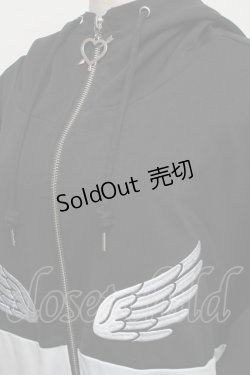 画像4: LISTEN FLAVOR / ヘヴンリージャージパーカー  黒ｘ白 S-25-12-16-015-PU-TO-AS-ZT1220S