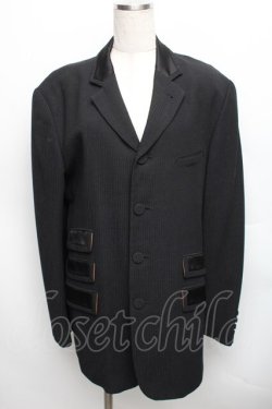 画像1: Jean Paul GAULTIER / HOMME ストライプテーラードジャケット 50 黒 S-25-12-16-017-GO-JA-AS-ZS