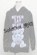 【SALE】MILKBOY / NEVER SAY NEVERパーカー  黒 S-25-12-16-021-MB-TO-AS-ZT521