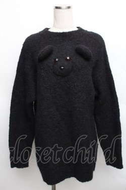 画像1: Candy Stripper / くまフェイスニット  黒 S-25-12-16-022-PU-TO-HR-ZT1220S