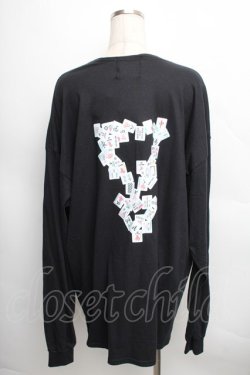 画像2: KINGLYMASK / ダブルトライアングル麻雀ビッグＴシャツ  黒 S-25-12-16-026-PU-TO-AS-ZT521