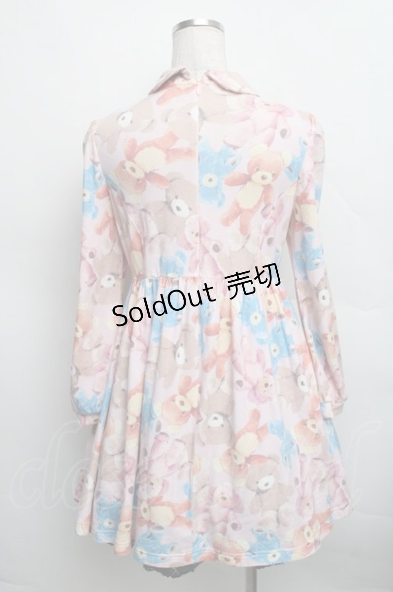 画像2: 【SALE】Candy Stripper / テディベアプリントカットワンピース  ピンク S-25-12-16-031-PU-OP-AS-ZT521 (2)