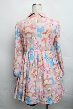 画像2: 【SALE】Candy Stripper / テディベアプリントカットワンピース  ピンク S-25-12-16-031-PU-OP-AS-ZT521