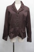 axes femme / 薔薇ボタンジャケット  ブラウン S-25-12-17-032-AX-JA-AS-ZS