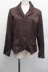 axes femme / 薔薇ボタンジャケット  ブラウン S-25-12-17-032-AX-JA-AS-ZS
