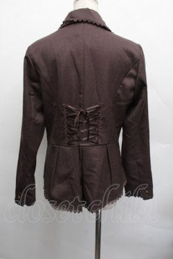 画像2: axes femme / 薔薇ボタンジャケット  ブラウン S-25-12-17-032-AX-JA-AS-ZS