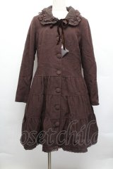 PINK HOUSE / 襟付きティアードロングコート  ブラウン S-25-12-17-033-LO-CO-AS-ZS