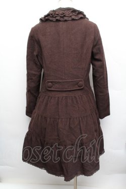 画像2: PINK HOUSE / 襟付きティアードロングコート  ブラウン S-25-12-17-033-LO-CO-AS-ZS